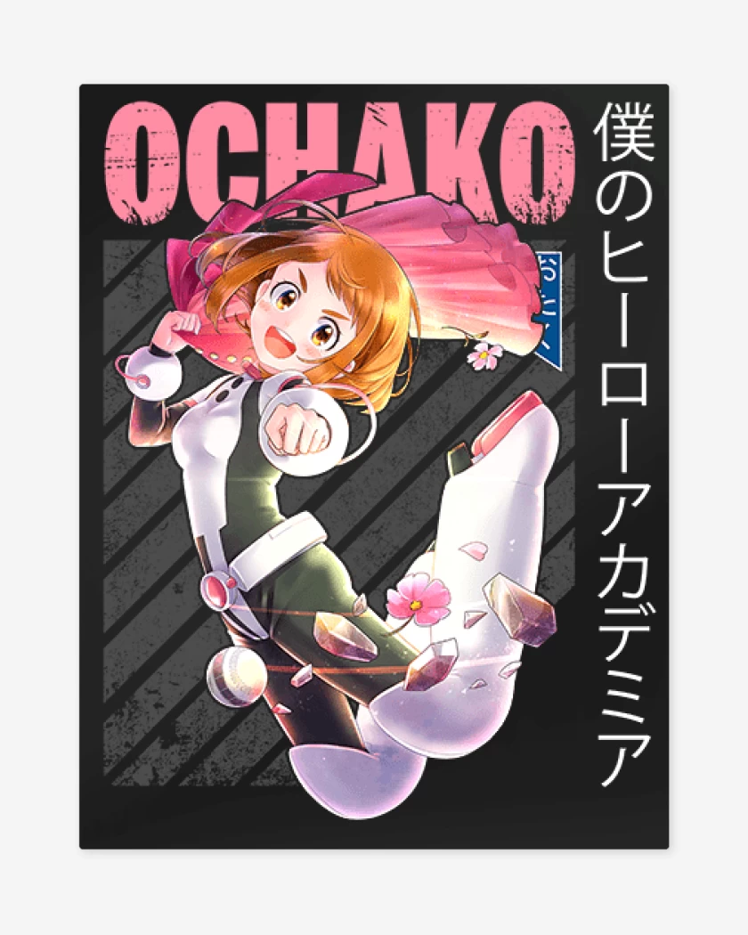 Print metalico Negro de Ochaco uraraka 1