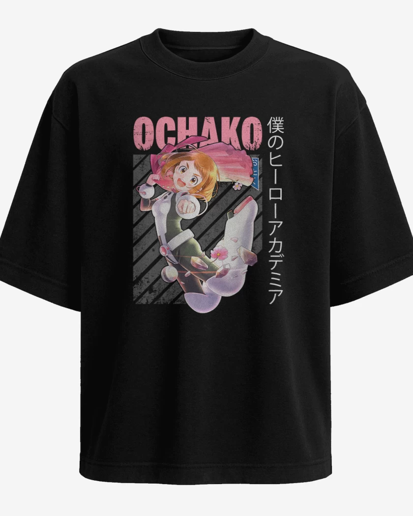 Polera Oversize Negro de Ochaco uraraka 1