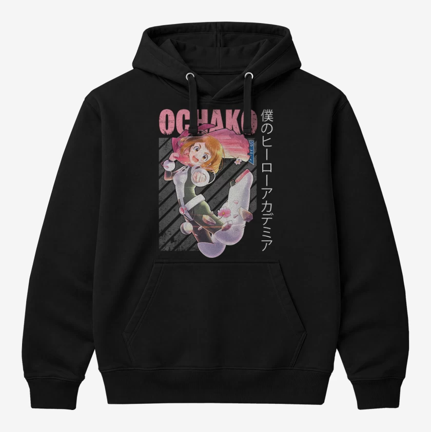 Polerón Canguro Negro de Ochaco uraraka 1