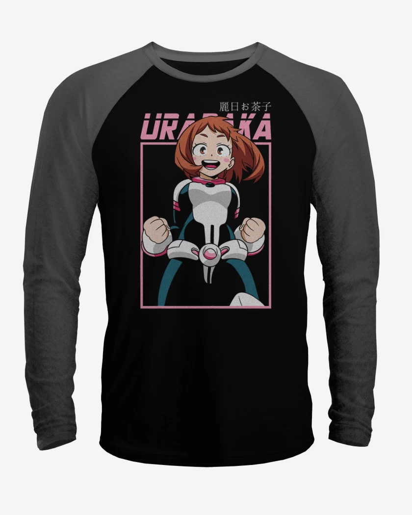 Polera Raglan Negro / Negro Heather de Uraraka