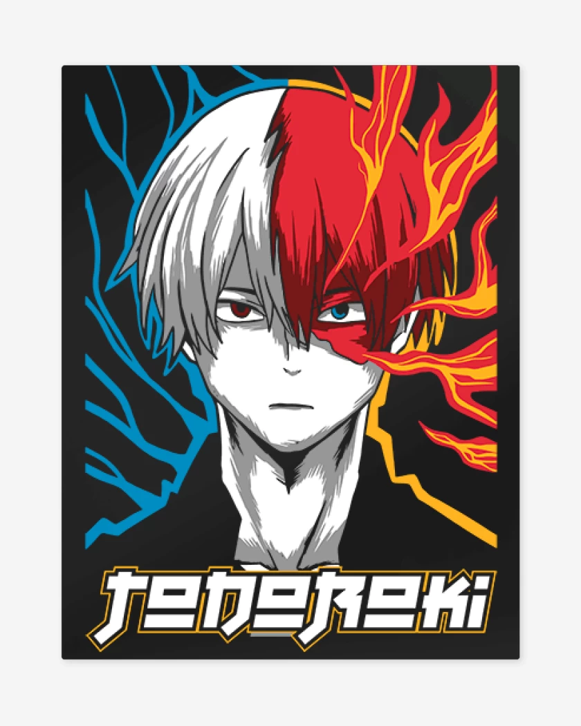 Print metalico Negro de Todoroki