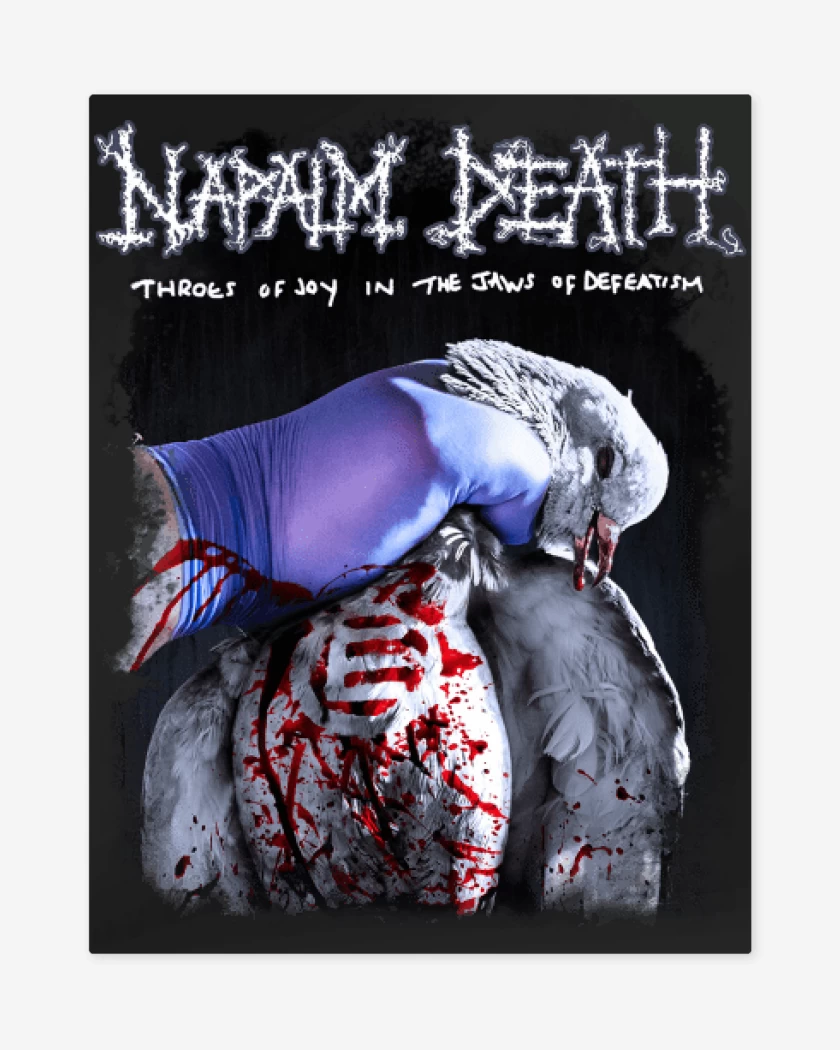 Print metalico Negro de Napalm Death Throes of Joy