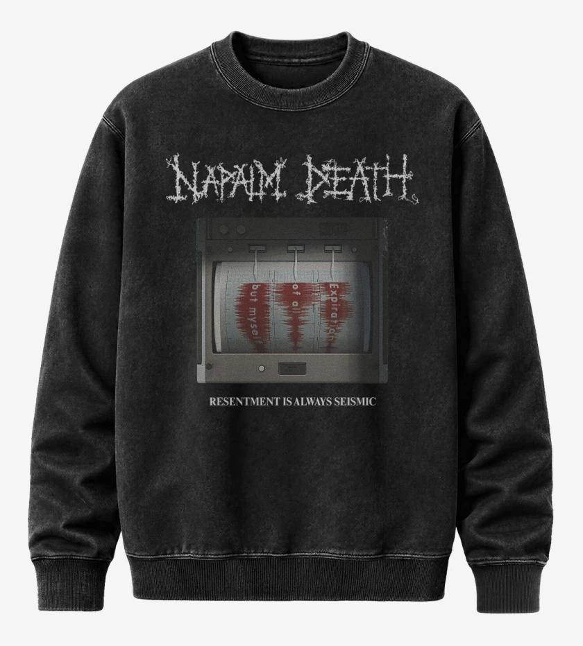 Poleron Polo Acid Wash Negro de Napalm Death Resentment Is Always Seismic