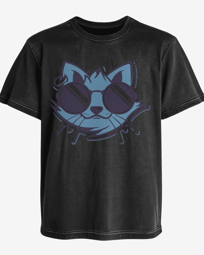 Polera desgastada Negro de Cat style