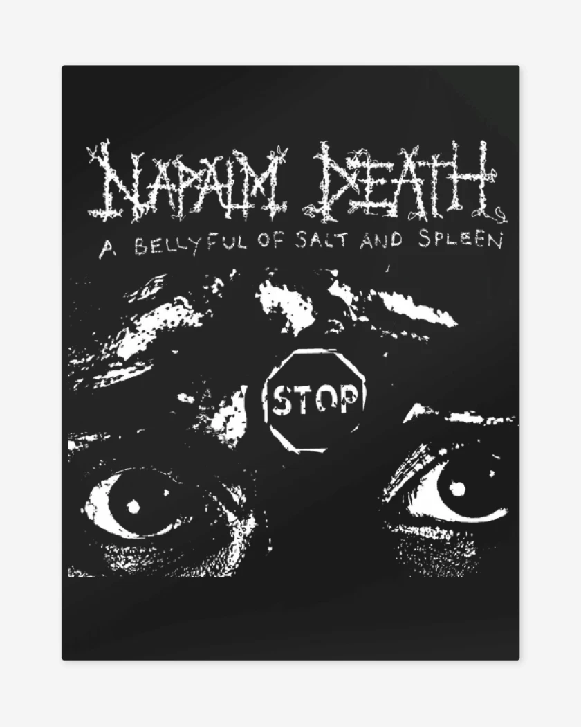 Print metalico Negro de Napalm Death A Bellyful of Salt and Spleen