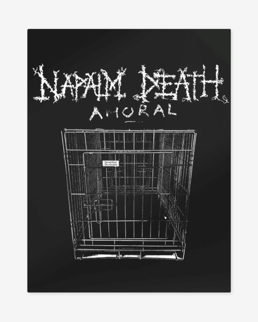 Print metalico Negro de Napalm Death Amoral