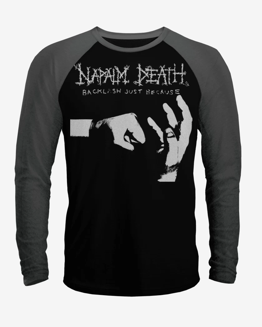 Polera Raglan Negro / Negro Heather de Napalm Death Backlash Just Because