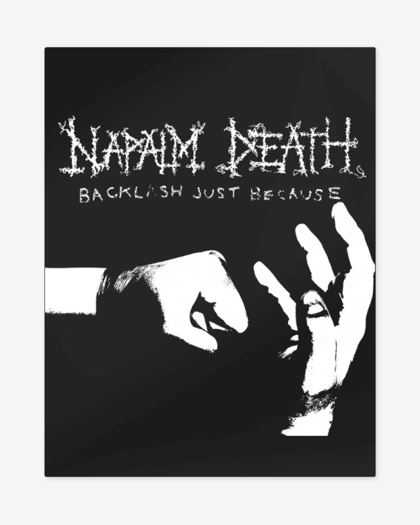 Print metalico Negro de Napalm Death Backlash Just Because