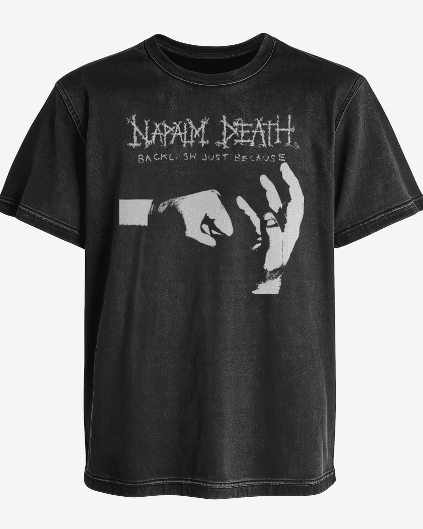 Polera desgastada Napalm Death Backlash Just Because