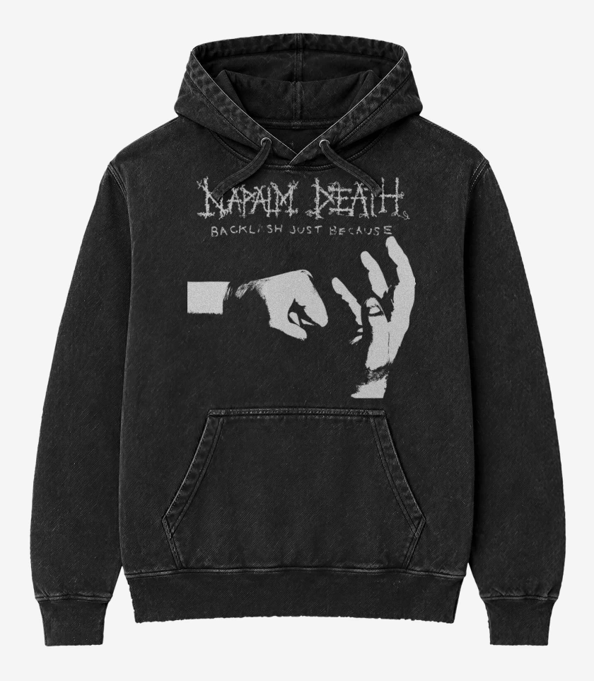 Poleron Canguro Acid Wash Negro de Napalm Death Backlash Just Because