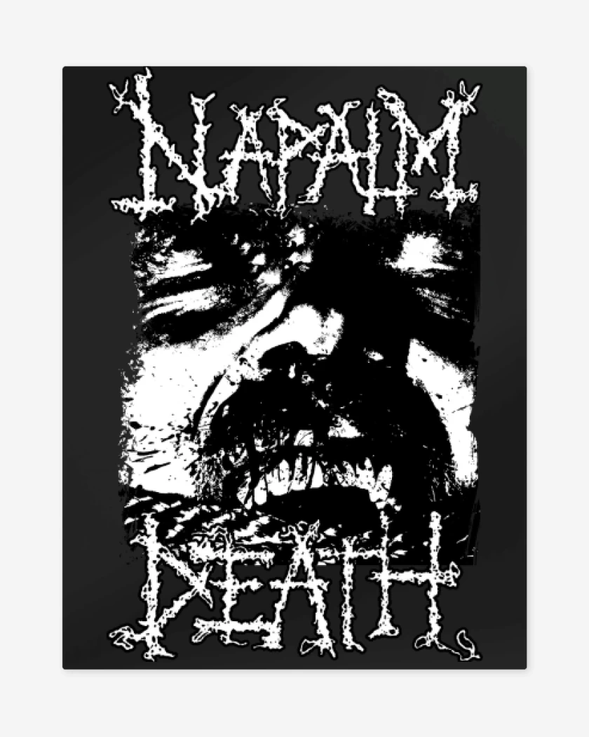 Print metalico Negro de Napalm Death Logic Ravaged by Brute Force