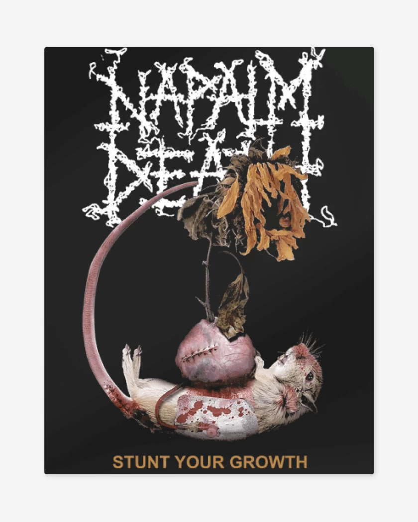 Print metalico Negro de Napalm Death Stunt Your Growth