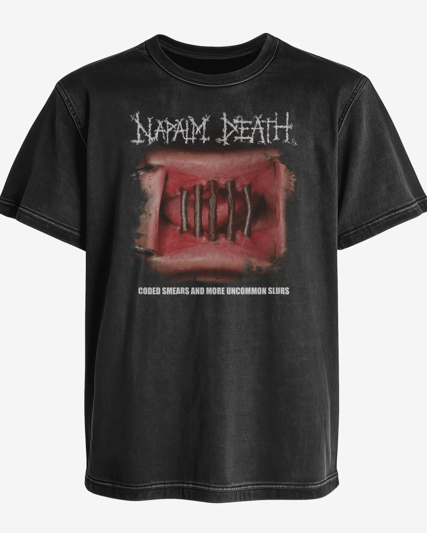 Polera desgastada Napalm Death Coded Smears