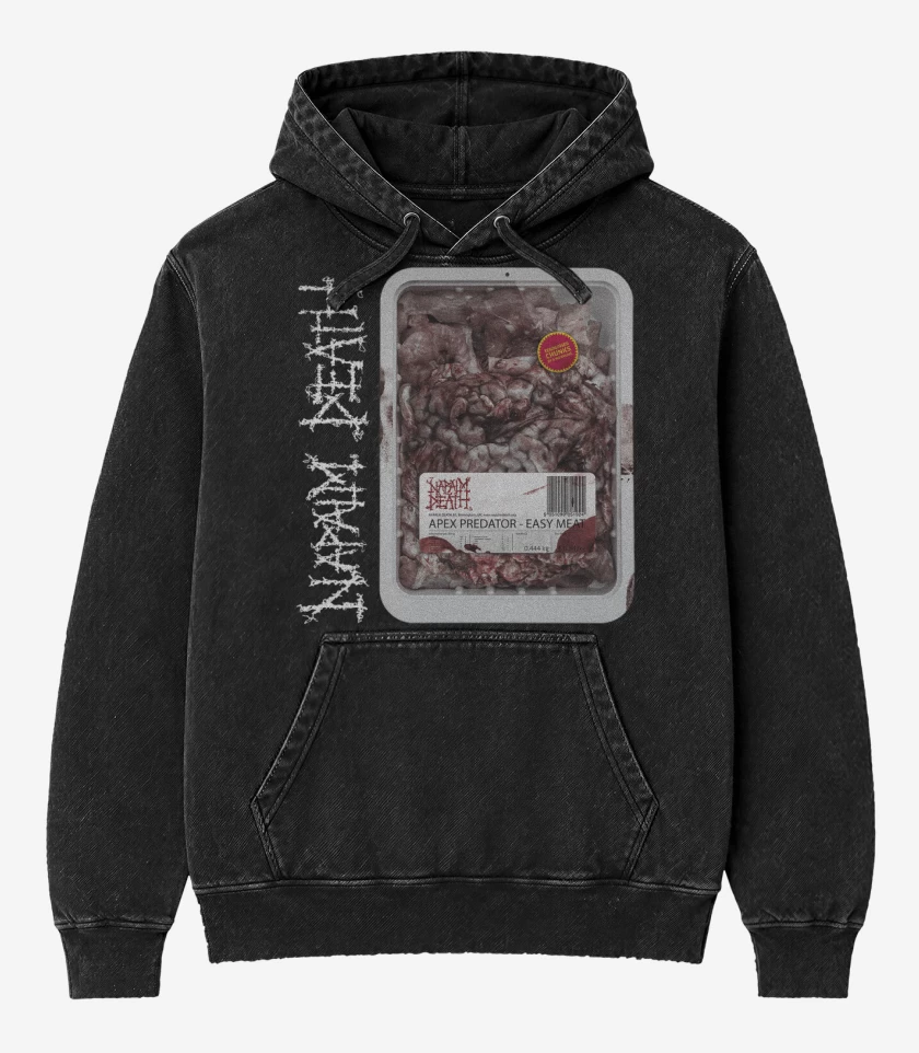 Poleron Canguro Acid Wash Negro de Napalm Death Apex Predator