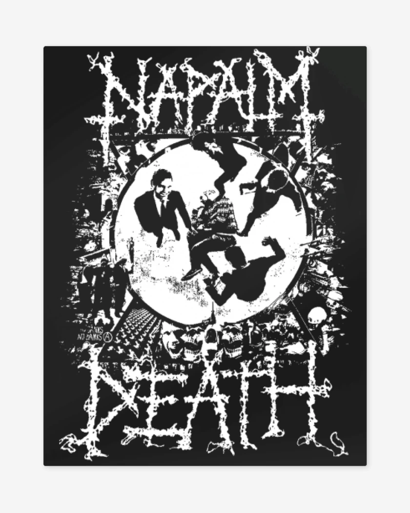 Print metalico Negro de Napalm Death Utilitarian