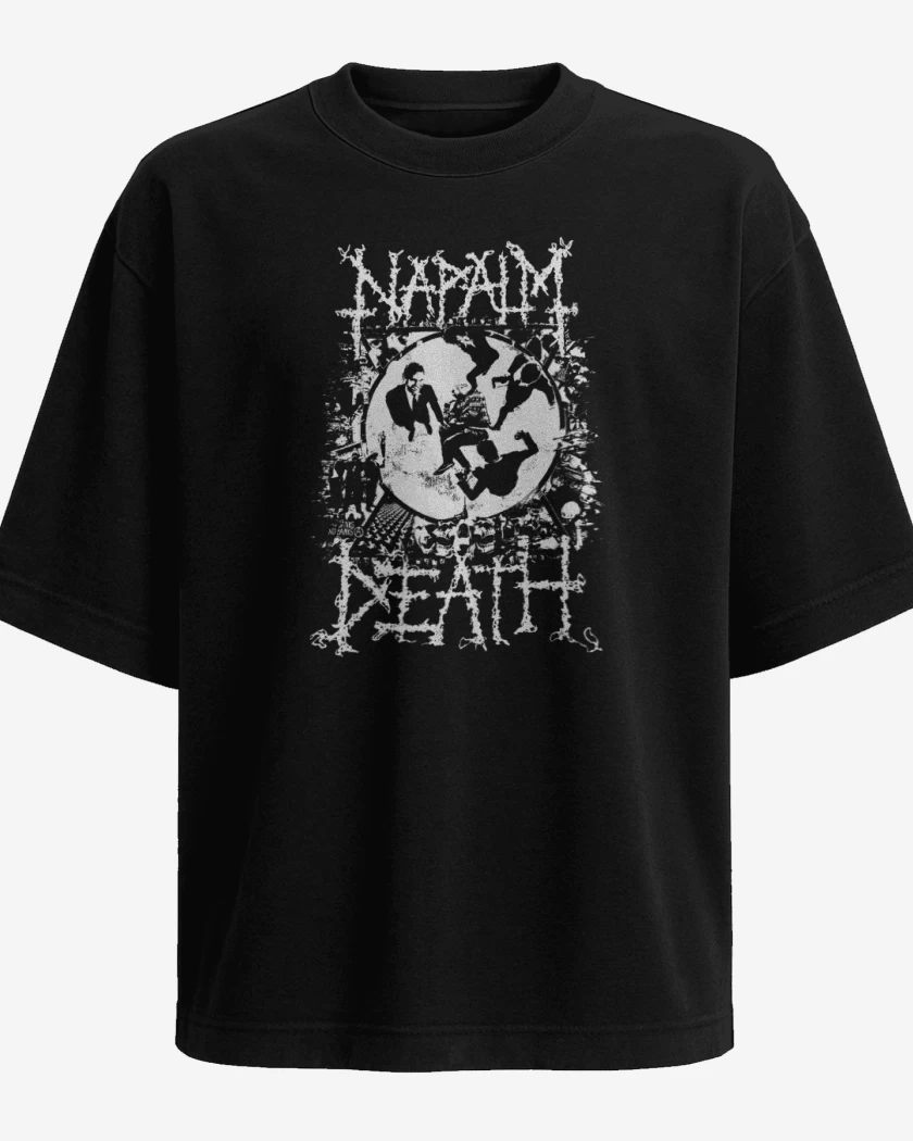 Polera Oversize Negro de Napalm Death Utilitarian