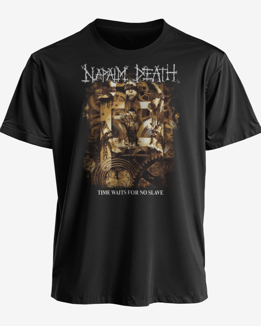 Polera premium Negro de Napalm Death Time Waits for No Slave