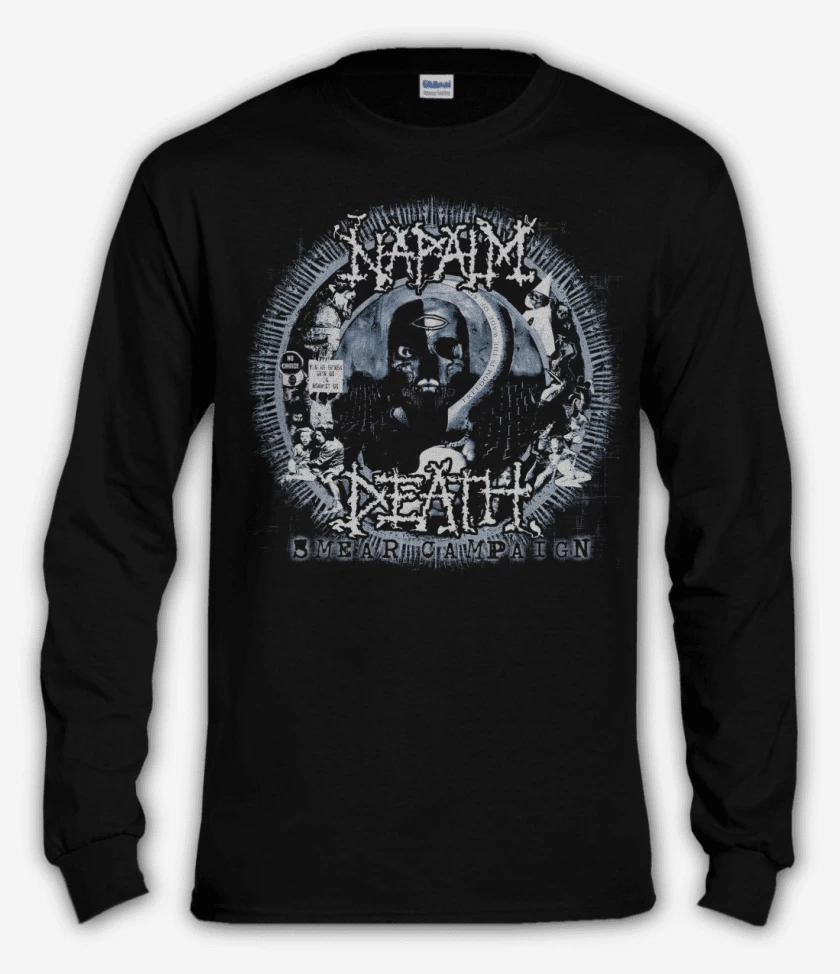 Polera manga larga Negro de Napalm Smear Camping