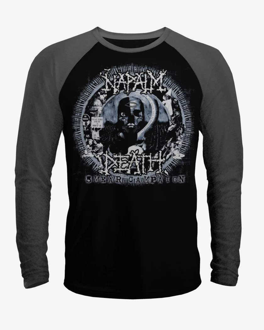 Polera Raglan Negro / Negro Heather de Napalm Smear Camping