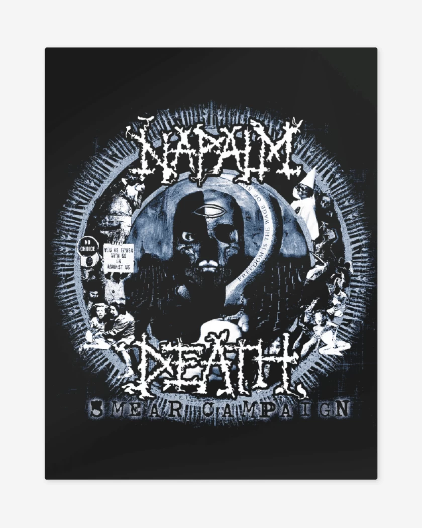 Print metalico Negro de Napalm Smear Camping