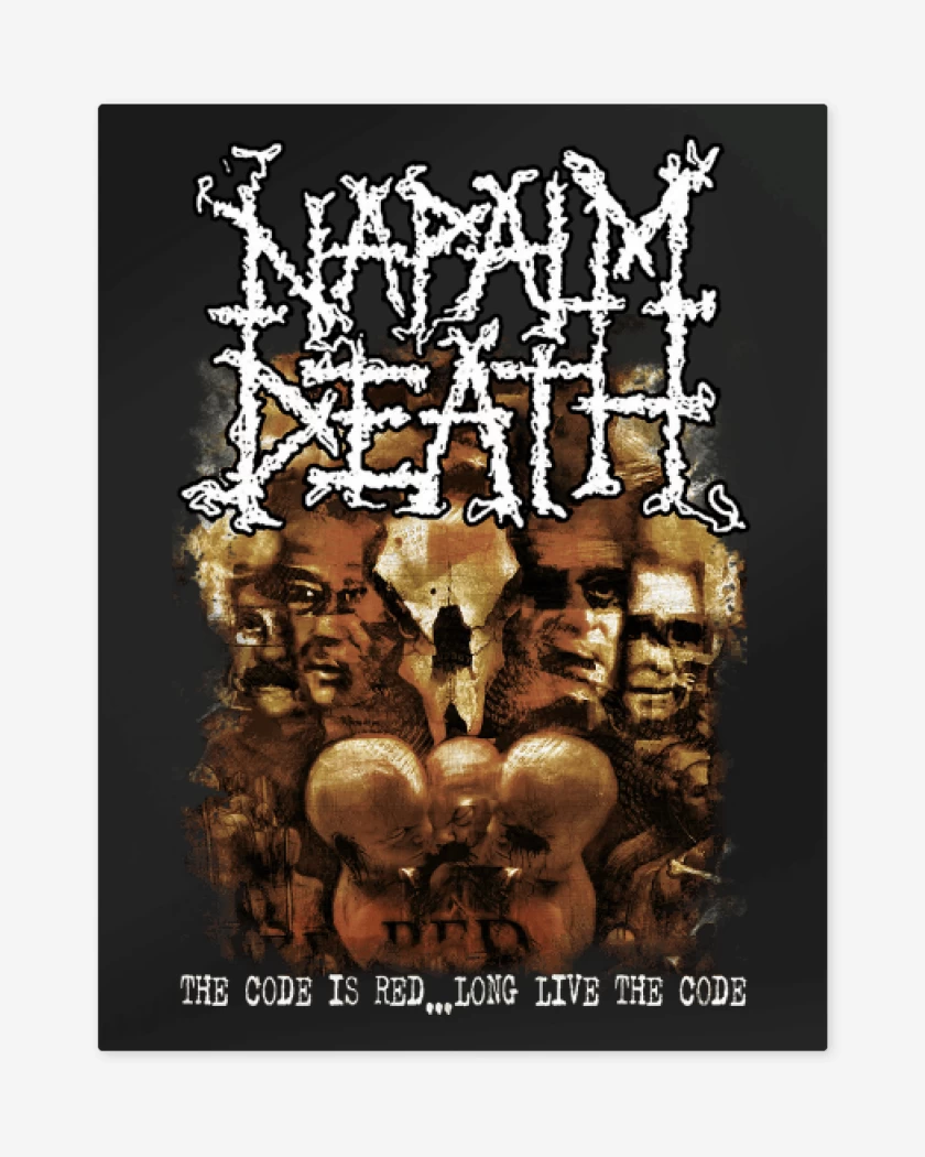 Print metalico Napalm Death The Code Is Red
