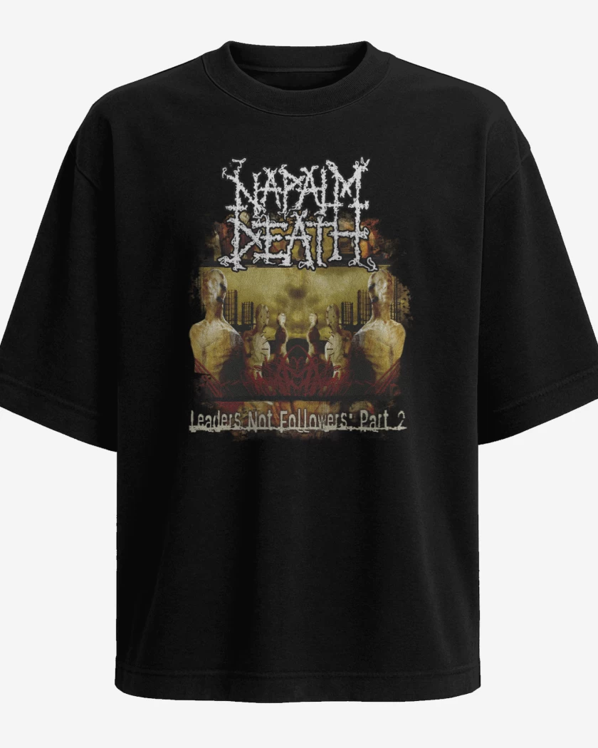 Polera Oversize Negro de Napalm Death Leaders Not Followers: Part 2