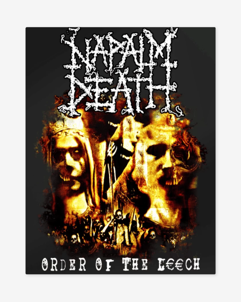 Print metalico Negro de Napalm Death Order of the Leech