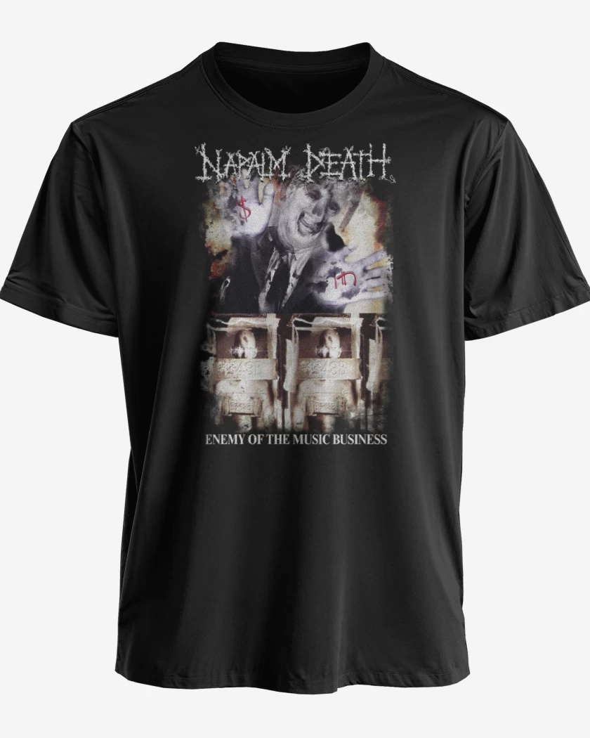 Polera premium Negro de Napalm Death Enemy of the Music Business