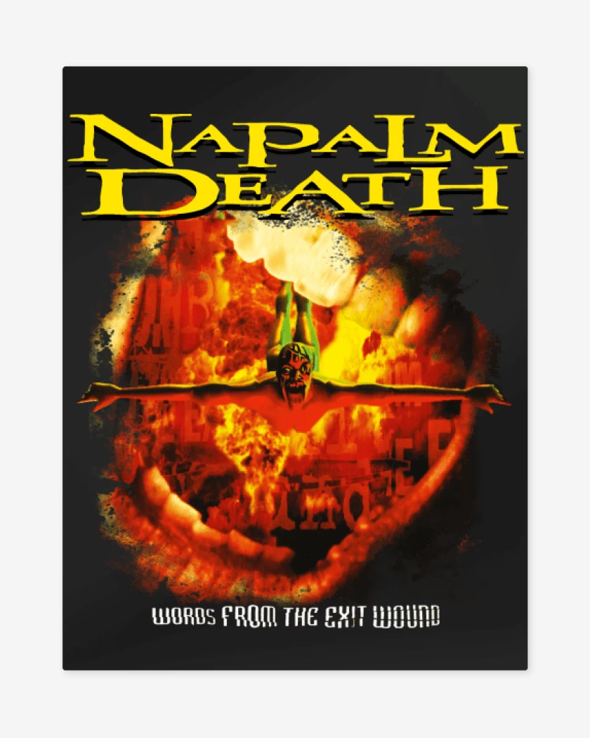 Print metalico Negro de Napalm Death Words From The Exit Wound