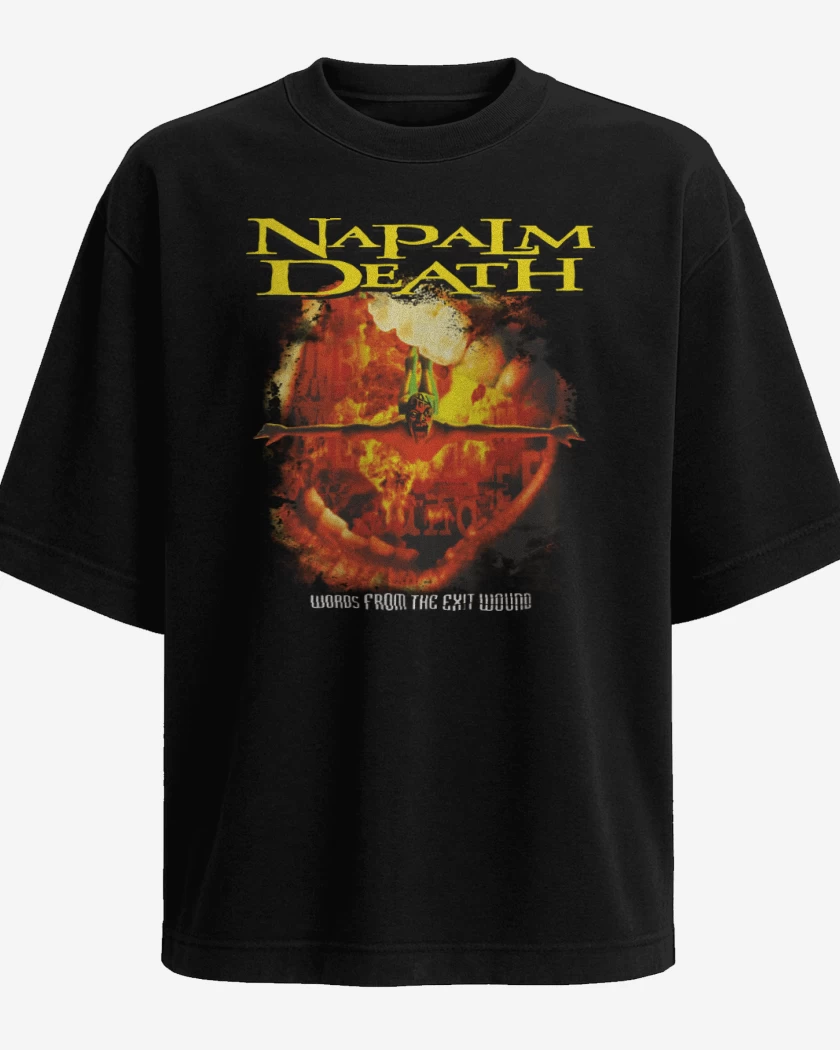 Polera Oversize Negro de Napalm Death Words From The Exit Wound