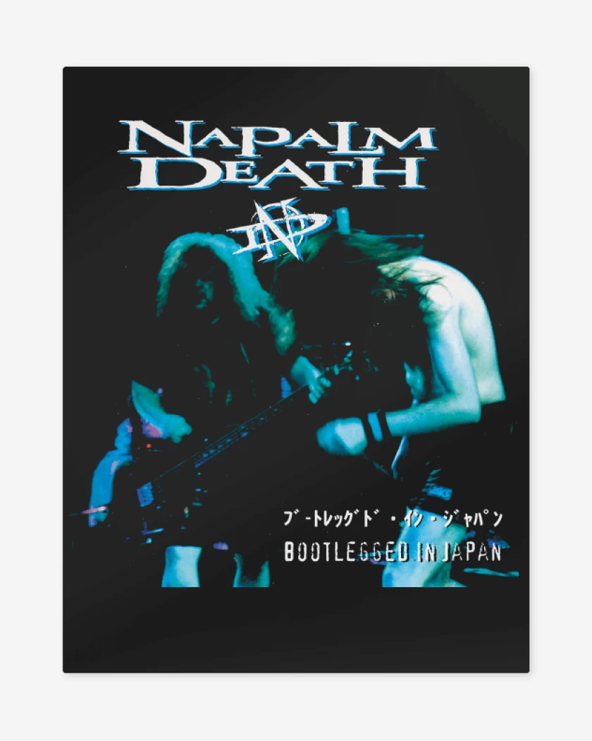 Print metalico Negro de Napalm Death Bootlegged in Japan