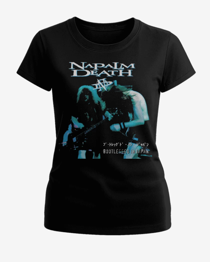 Polera de Mujer Negro de Napalm Death Bootlegged in Japan