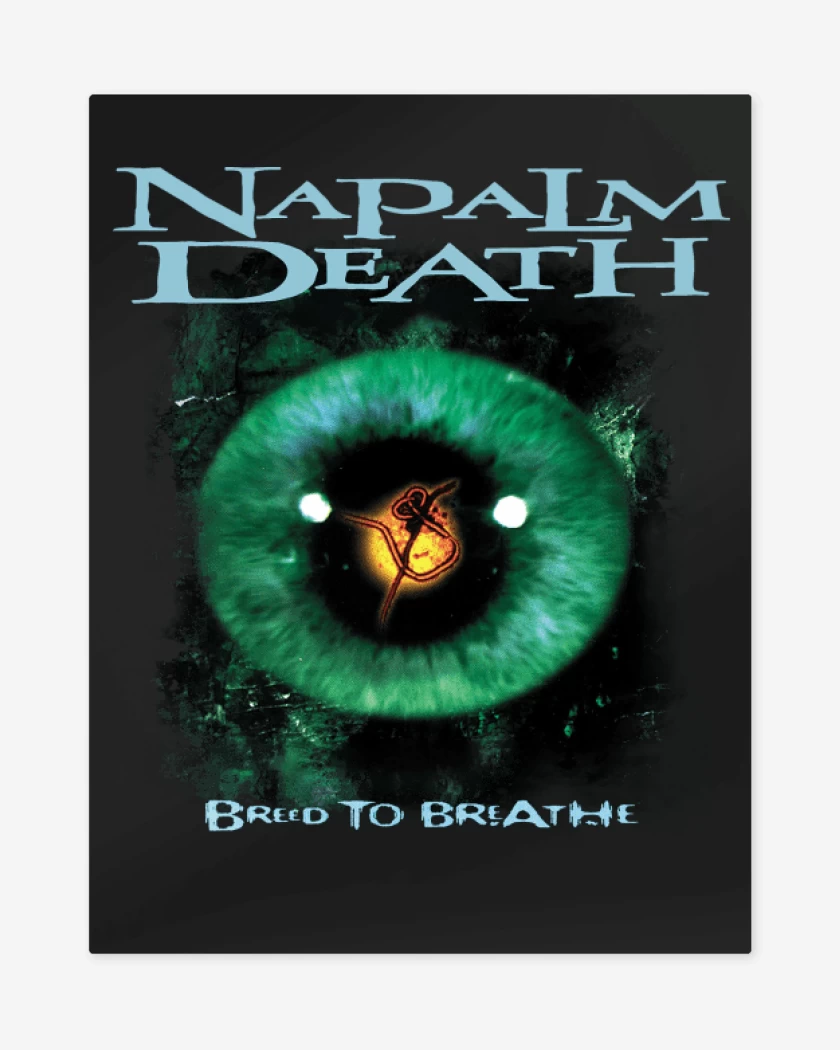 Print metalico Negro de Napalm Death Breed to Breathe
