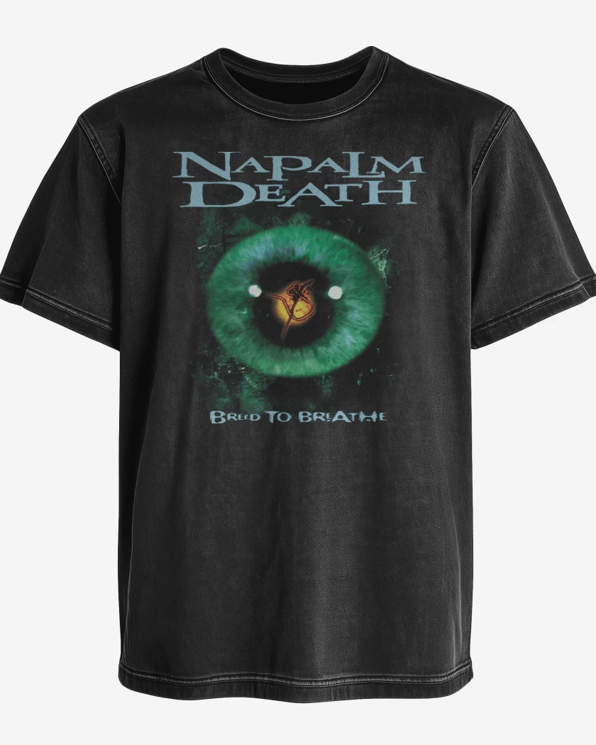 Polera desgastada Napalm Death Breed to Breathe