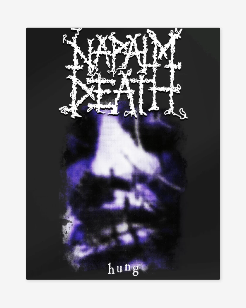 Print metalico Negro de Napalm Death Hung