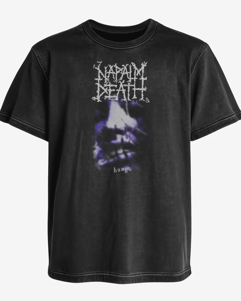 Polera desgastada Negro de Napalm Death Hung