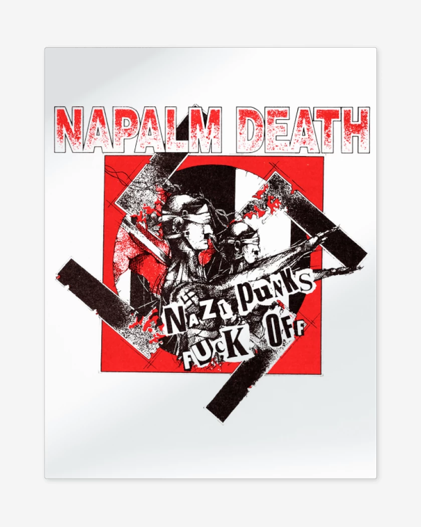 Print metalico Blanco de Napalm Death Fuck Off