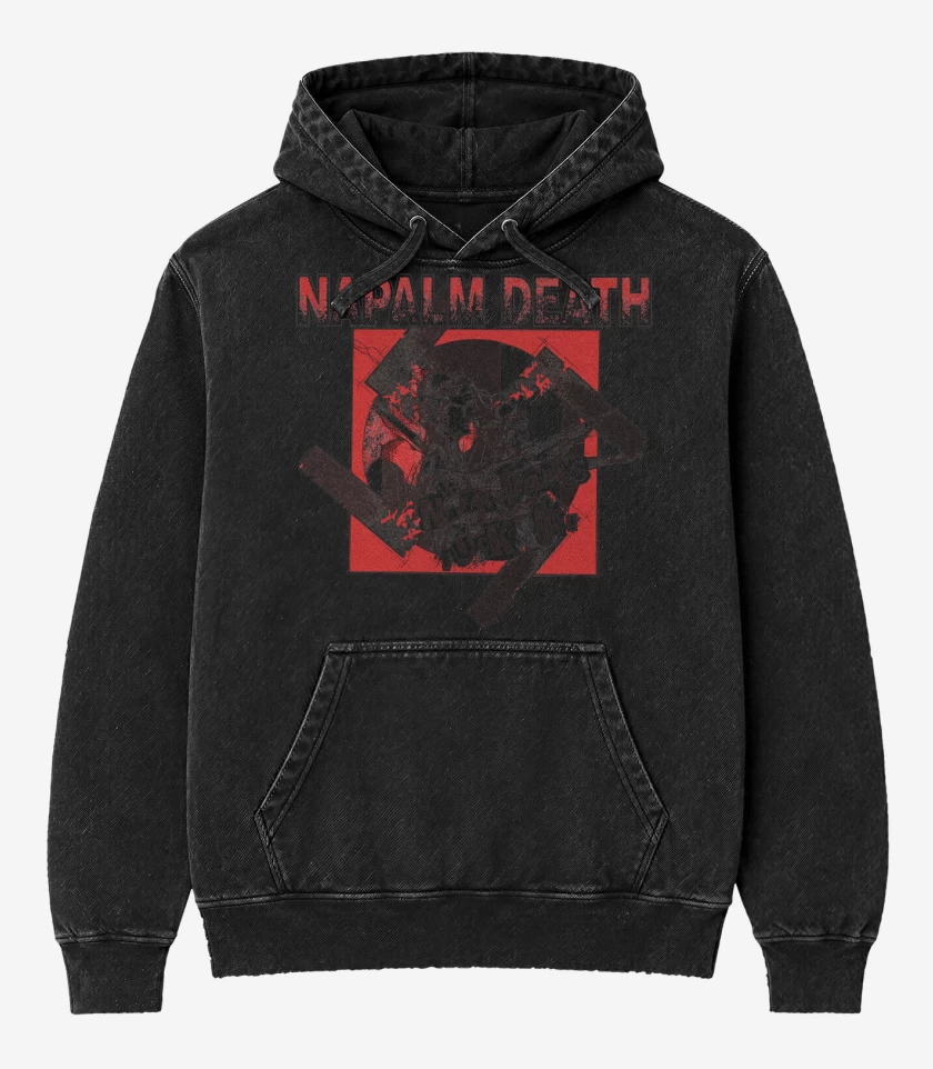Poleron Canguro Acid Wash Napalm Death Fuck Off
