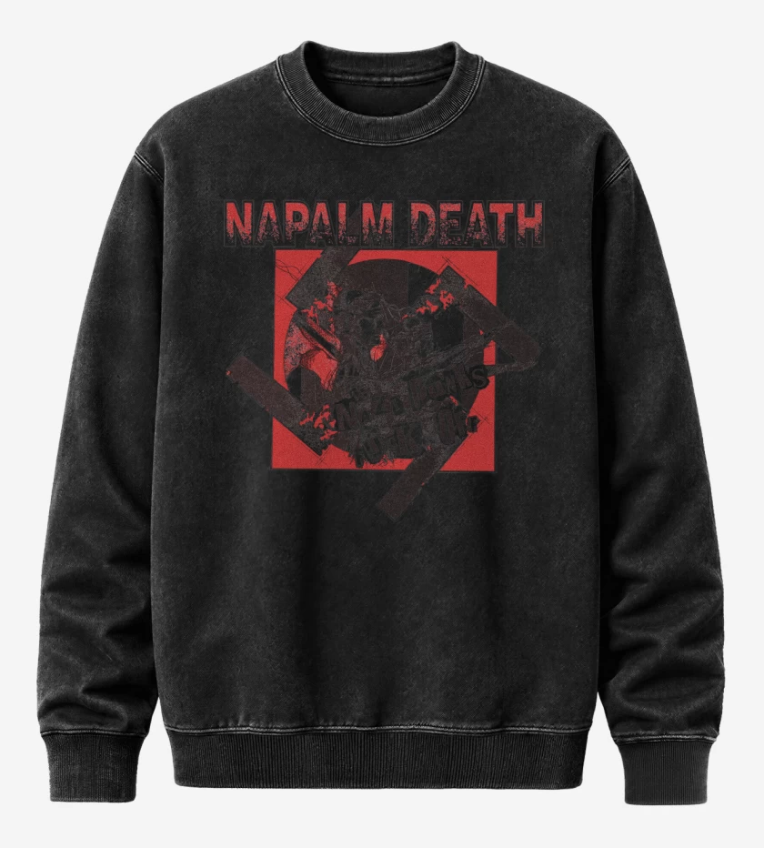 Poleron Polo Acid Wash Napalm Death Fuck Off