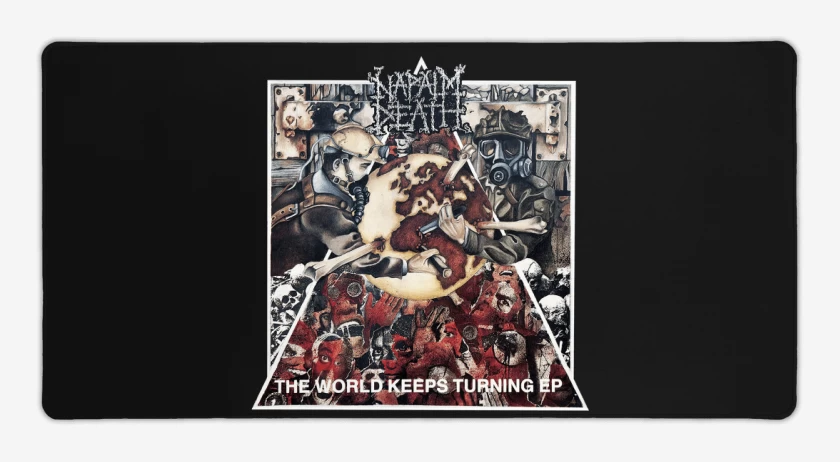 Mouse pad Gamer Negro de Napalm Death The World Keeps Turning