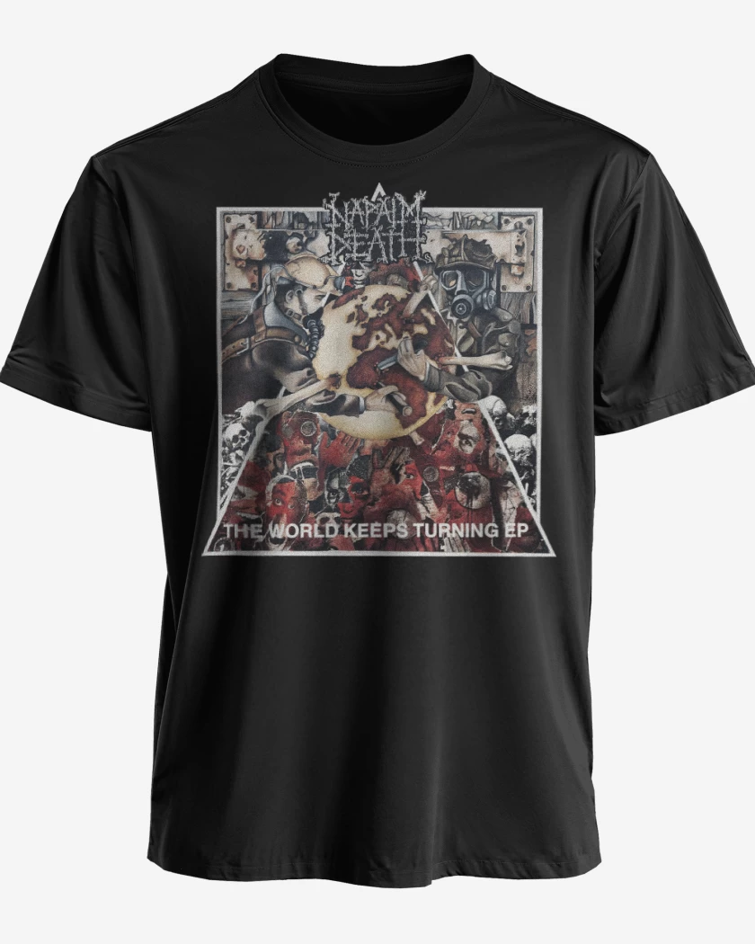 Polera premium Negro de Napalm Death The World Keeps Turning