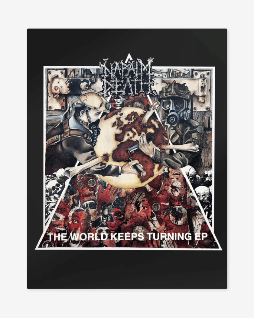 Print metalico Negro de Napalm Death The World Keeps Turning