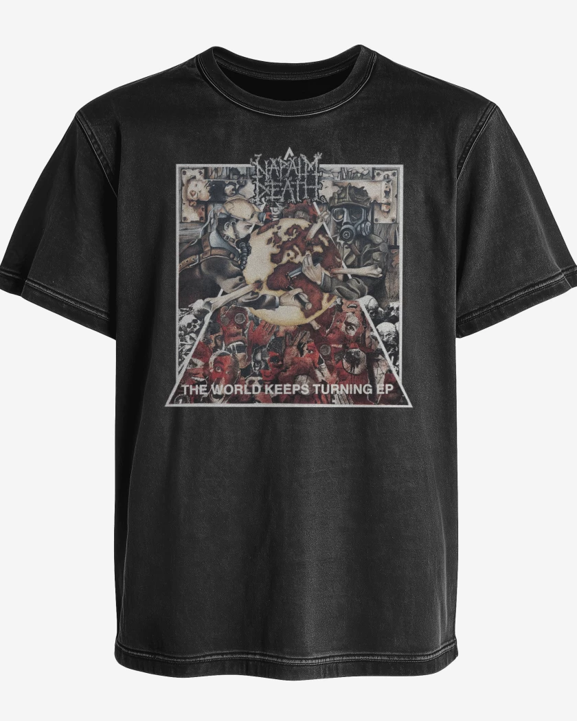 Polera desgastada Napalm Death The World Keeps Turning