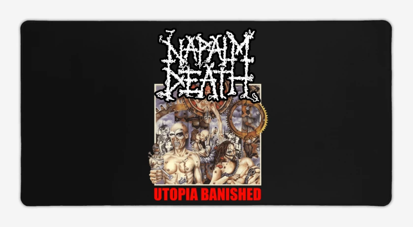 Mouse pad Gamer Negro de Napalm Death Utopia Banished