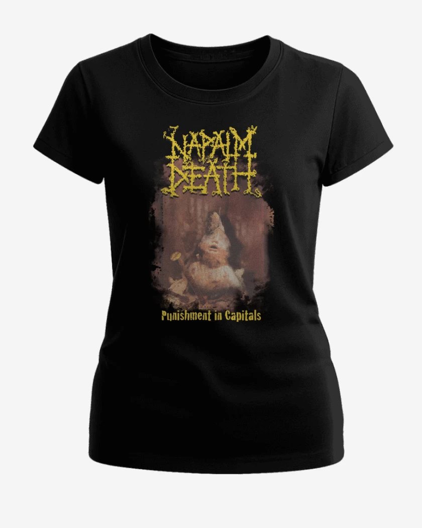 Polera de Mujer Negro de Napalm Death Punishment in Capitals