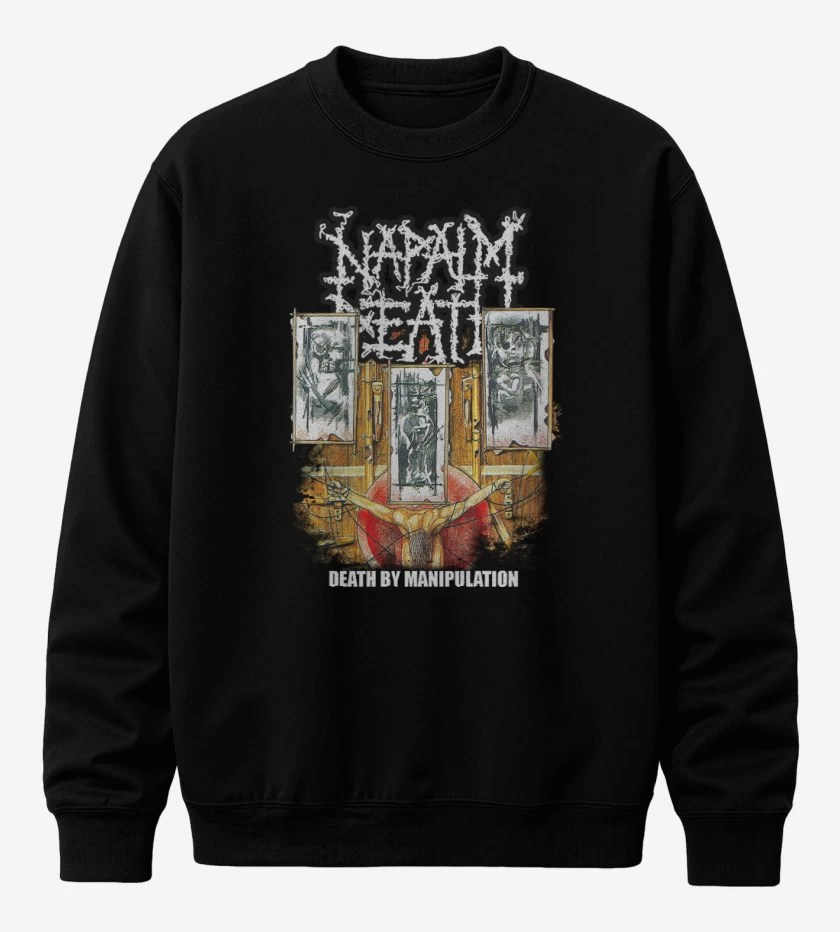 Poleron polo Negro de Napalm Death Death by Manipulation