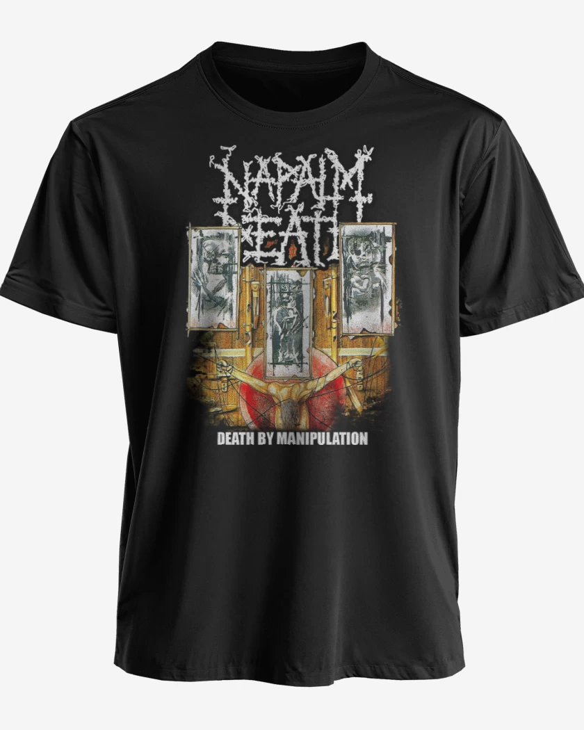 Polera premium Negro de Napalm Death Death by Manipulation