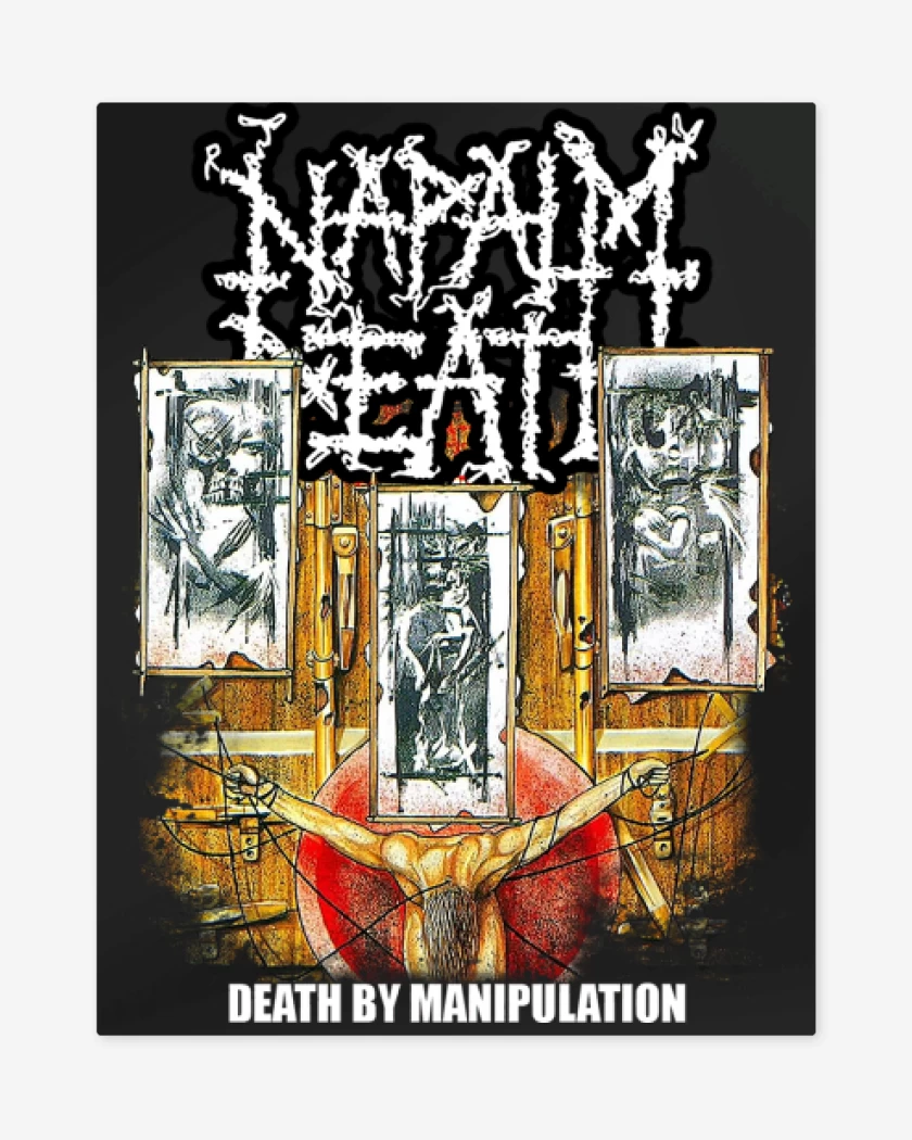 Print metalico Negro de Napalm Death Death by Manipulation