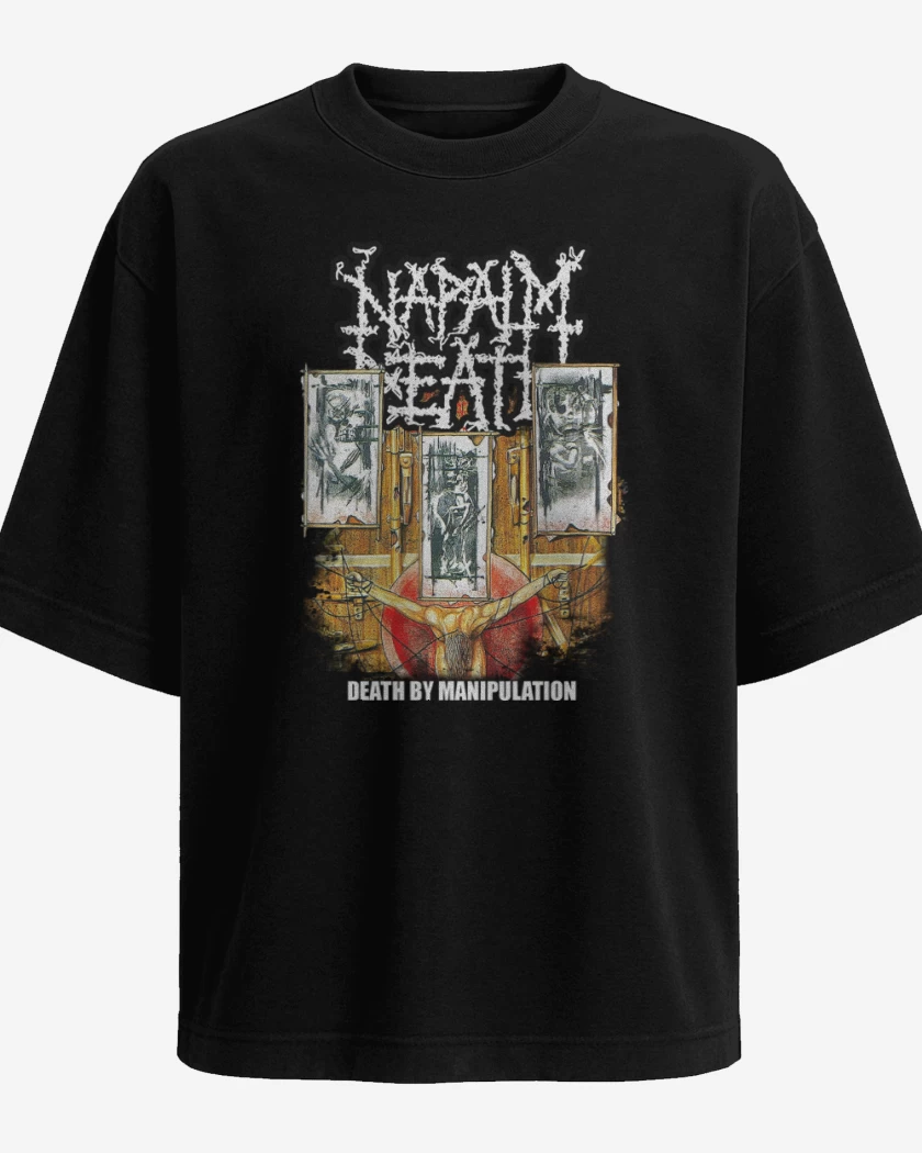 Polera Oversize Napalm Death Death by Manipulation