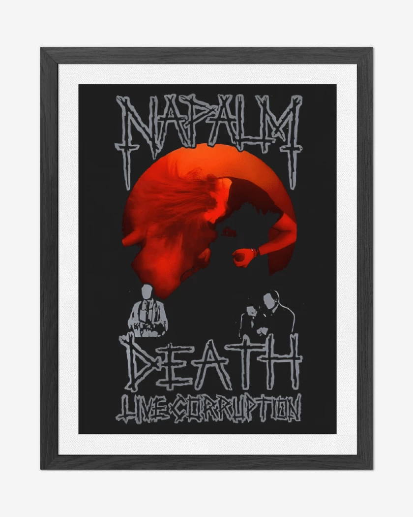 Cuadro decorativo Negro de Napalm Death Live Corruption 1990